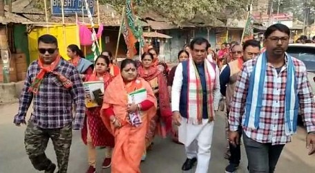 BJP's house to house Campaigning in Bordowali constituency. TIWN Pic Jan 27